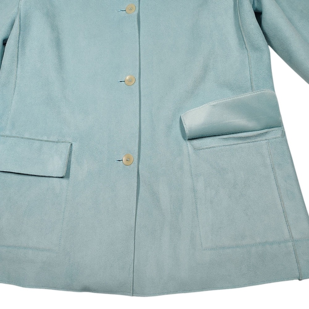 Harve Benard Blazer Jacket Womens‎ Size 10 Blue 100% Polyester Preppy Office - Picture 9 of 13